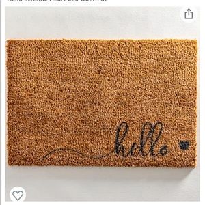 Hello Scribble Heart Coir Doormat